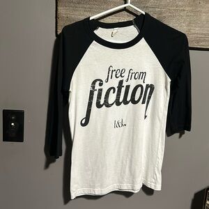 Free from Fiction graphic baseball tee shirt